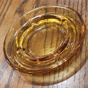 Vintage Amber Glass Ashtray Mid-century old money 5"
